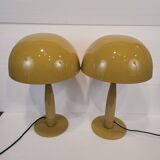 Paire de lampes de table, Métal, Couleur moutarde, 21e s. - France