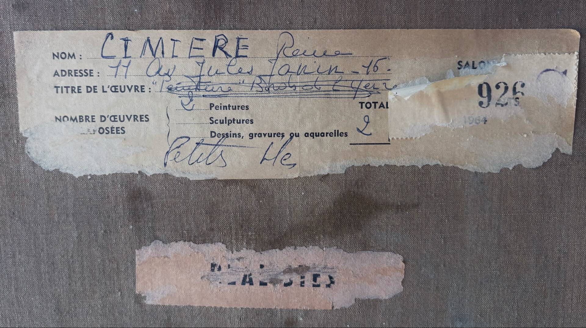 Large oil on canvas signed Reine Cimière - Salon de Paris 1964