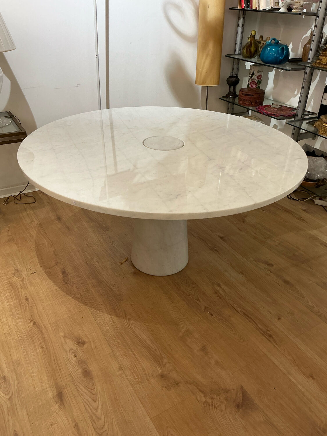 Eros Table in White Marble by Angelo Mangiarotti for Skipper, 1990s