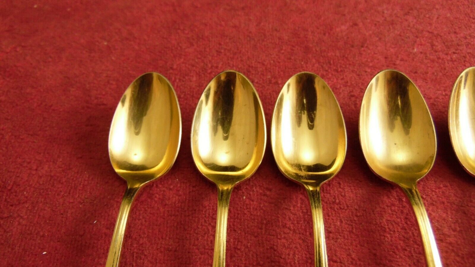Service 11 spoons mocha gold metal Christofle Alfénide model Pompadour