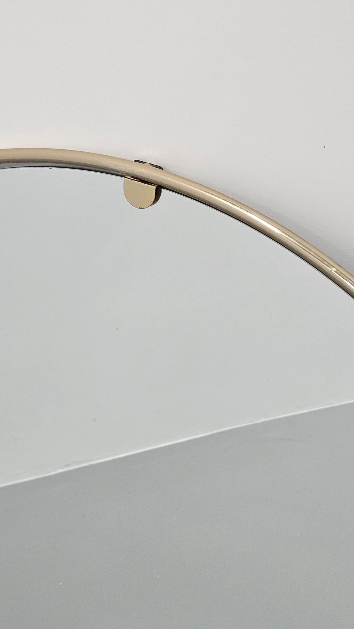 Italian 1960s solid brass wall mirror with original patina – Milan nightlife provenance