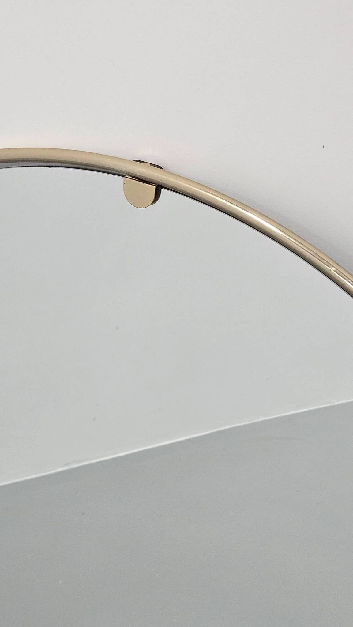 Italian 1960s solid brass wall mirror with original patina – Milan nightlife provenance