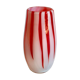 Vintage red and white glass vase, 1950s