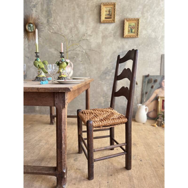 Pair of straw chairs