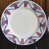4 old mismatched plates Gien, St Amand, K&G Lunéville