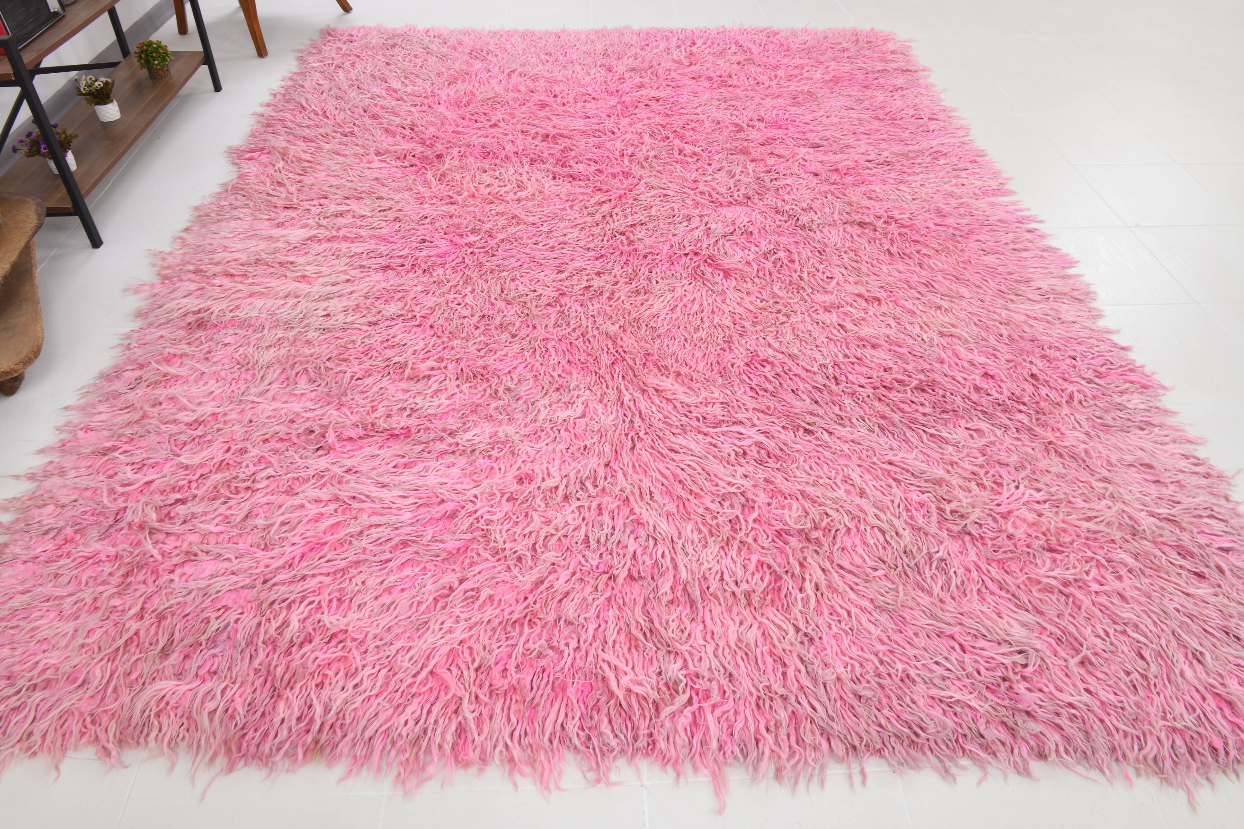 8x11 dusty pink anatolian vintage rug,243x334cm