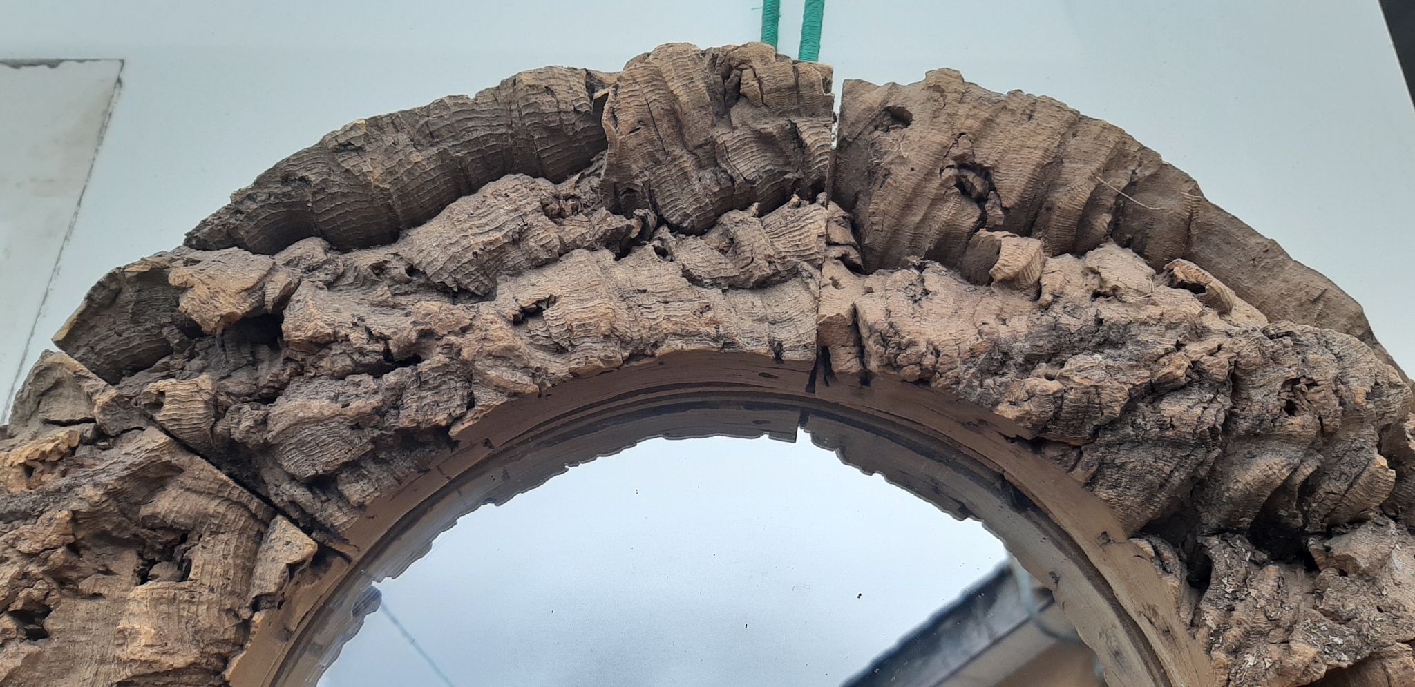 Miroir vintage en liège des années 60