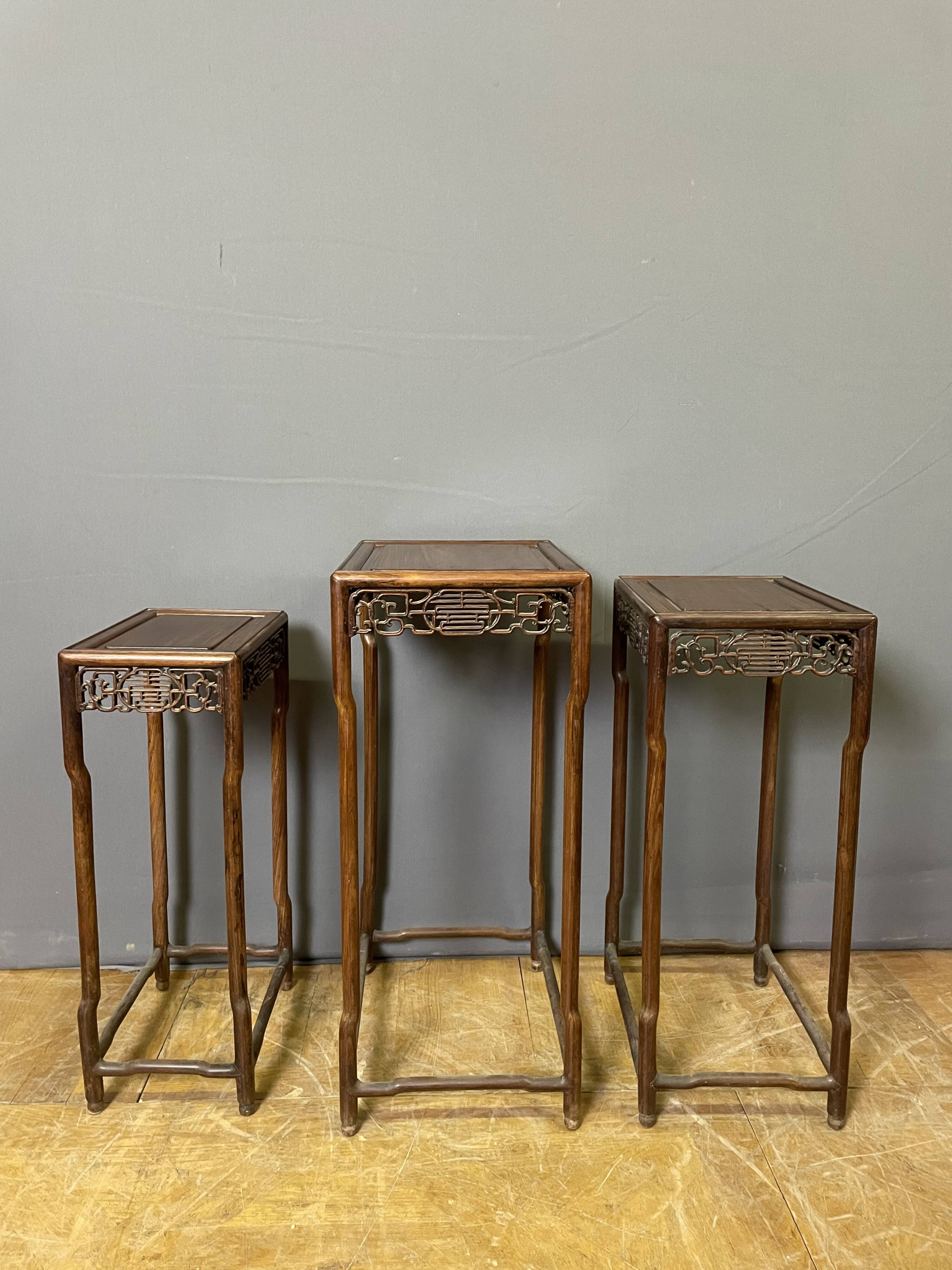 Set of three Chinese stools.