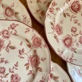 6 dessert plates Tablemates decorated with pink flowers