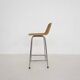 Rohe Noordwolde rattan and metal bar stool, The Netherlands 1950's