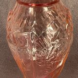 Old art deco vase sn pressed glass pink, 30