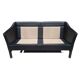 Vintage Scandinavian black leather sofa