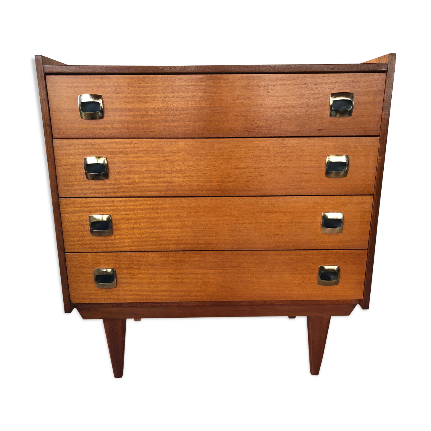 Vintage 60s chest of drawers has 4 drawers edited by Henri Couture