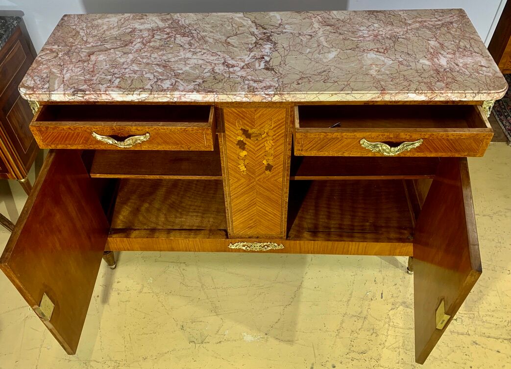 Buffet art deco period 1920 marquetry of rosewood and precious woods
