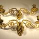 Paire d'appliques chandeliers en laiton doré