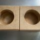 Pair of vintage travertine cube candlesticks from the 70s
