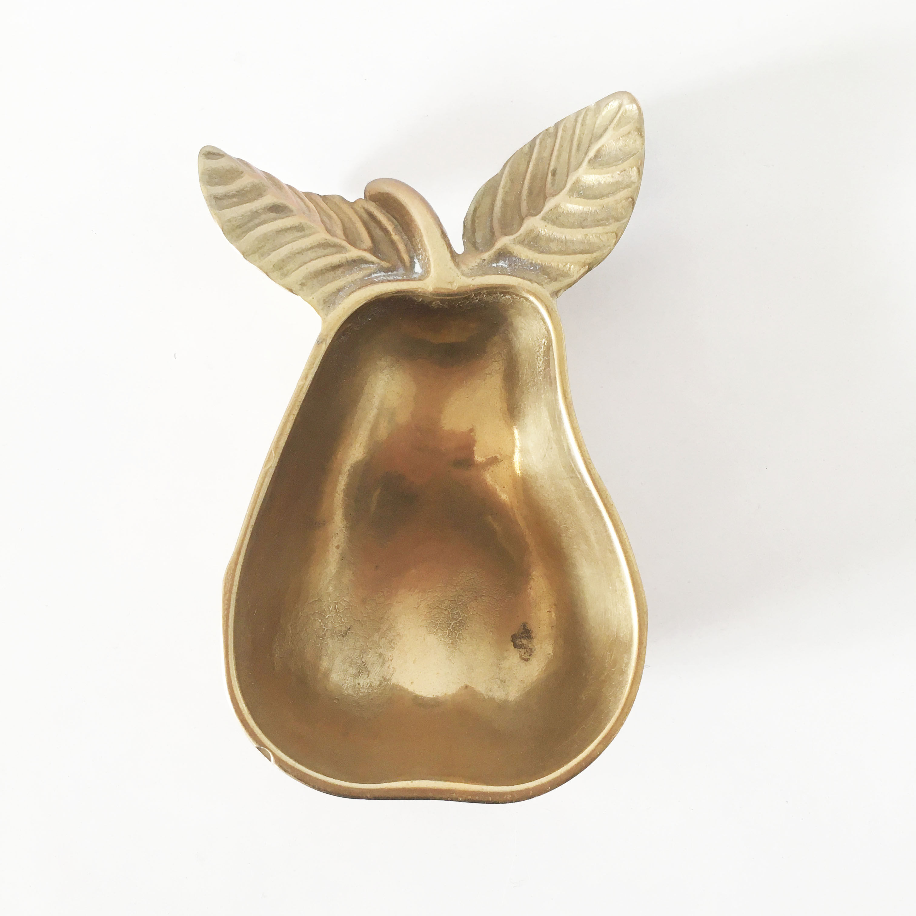 Brass pear trinket bowl