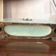 Art Deco sky blue earthenware pendulum