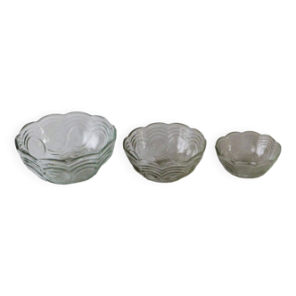 Set of 3 salad bowls/glass bowls