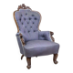 Neo-Rococo Walnut Chair with Violet Fabric, 1860