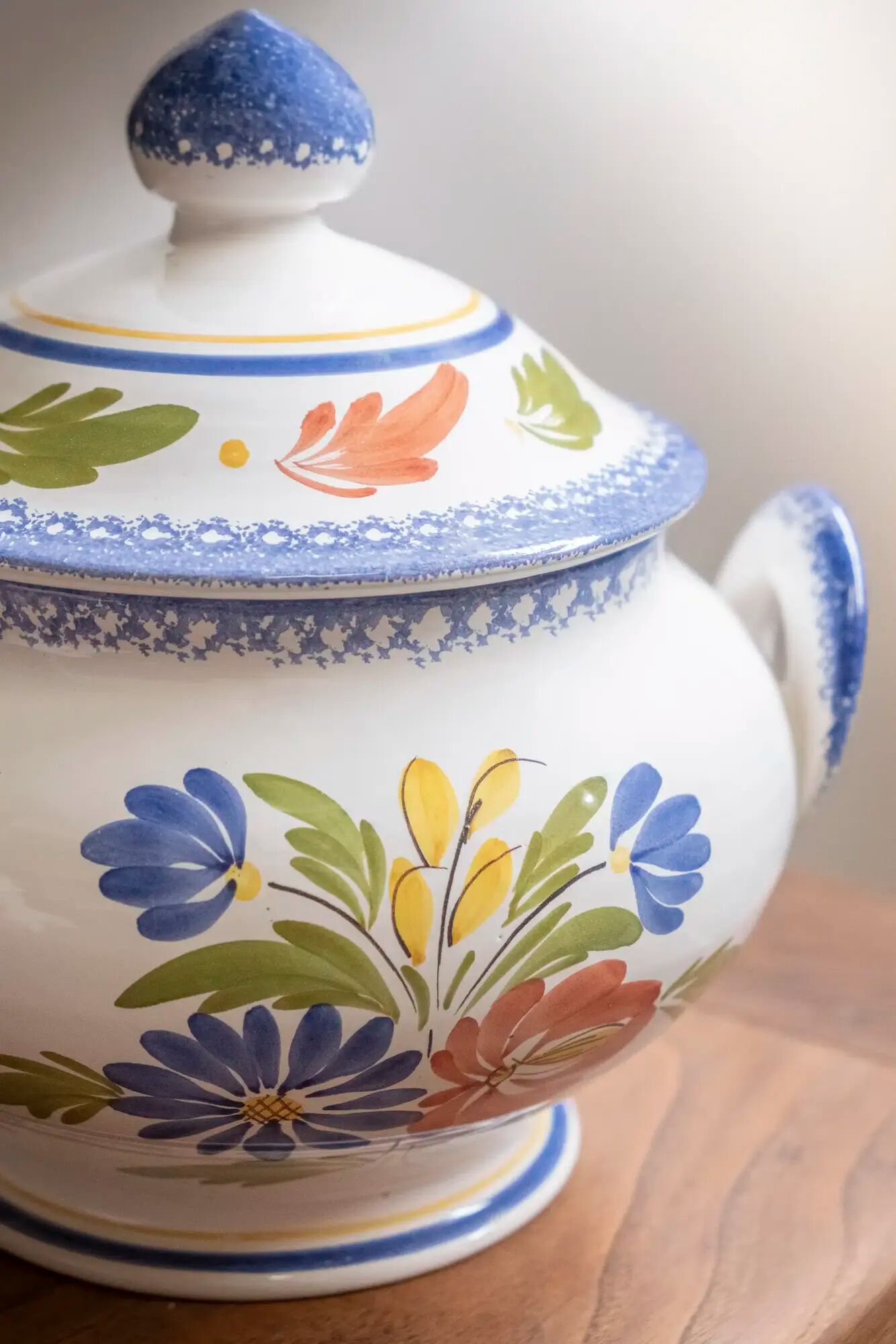 Quimper earthenware soup tureen "Anne"