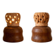 Handcrafted table lamp in carved wood / Wabi-Sabi & Organic style