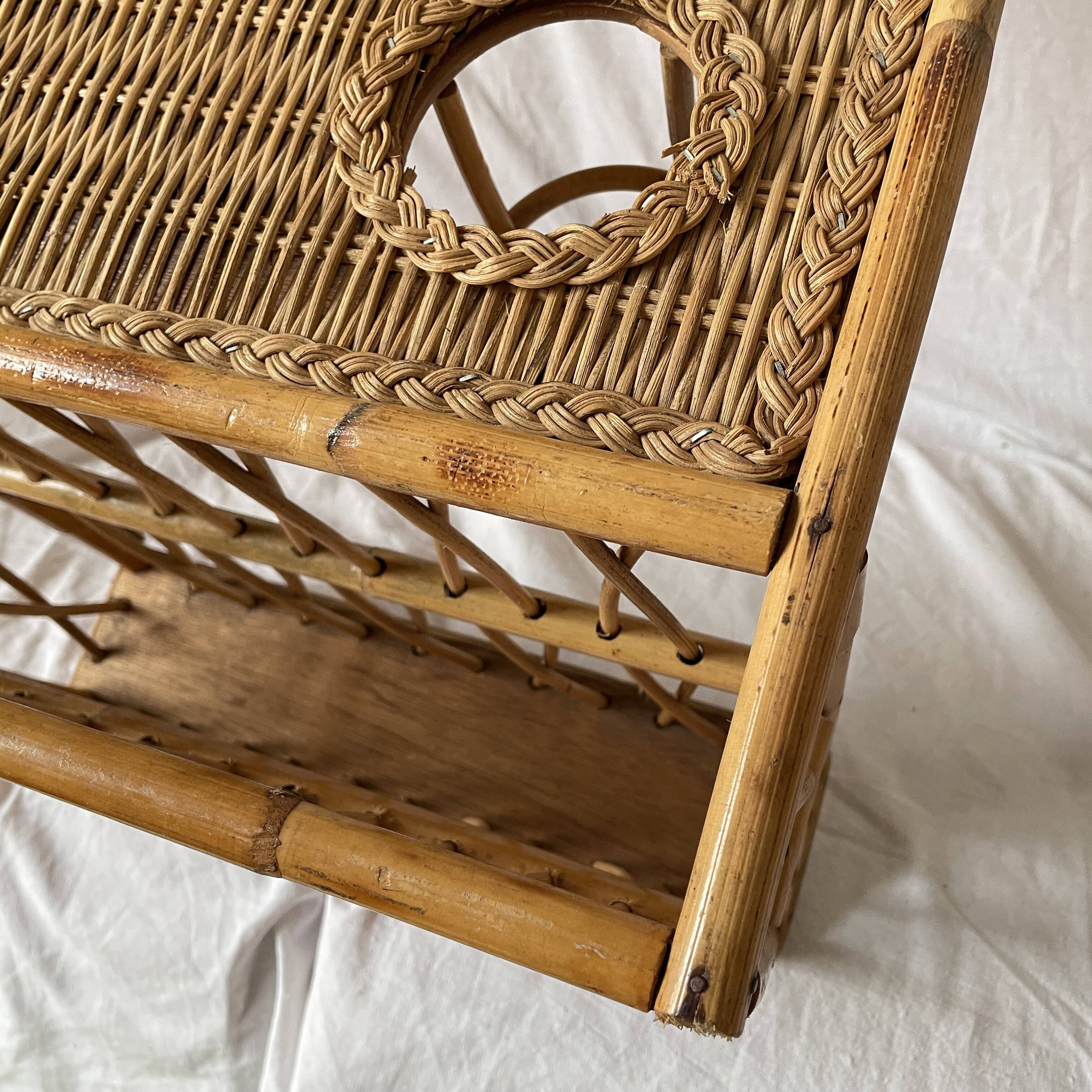 vintage rattan bed meal tray or coffee table design 1960 60