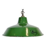 Industrial Green Enamel Factory Pendant Lamp from Revo, 1950s