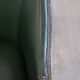 Green Cowhide Leather and Wooden Side / Dining / Desk Chair