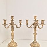 Brass candle holders 3 branches 4 fires