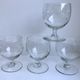 Set of 4 round crystal wine glasses engraved 50s