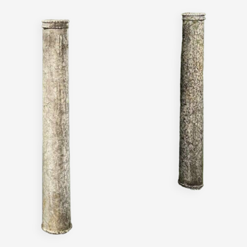 Pair of istrian stone columns, venice 16th century