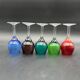 Set of 5 glasses with twisted foot blown glass multicolored Murano