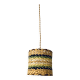 Straw portable lamp, fabric cable 3 metres