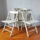Set of 4 vintage folding chairs with wabi sabi patina