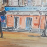 Watercolor painting Paris 1954 Jean Micas