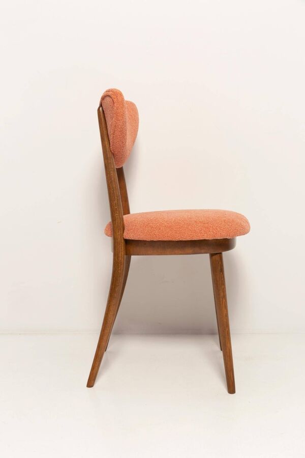 Chaise vintage heart en velours orange, europe, 1960s