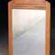 Art Deco fireplace mirror in light oak. Mercury glass.