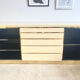 Buffet Jean-Claude Mahey in beige lacquer and brass – circa 1970