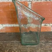 Vase Ancien Design Cascade Verre Bullé Vintage #C868