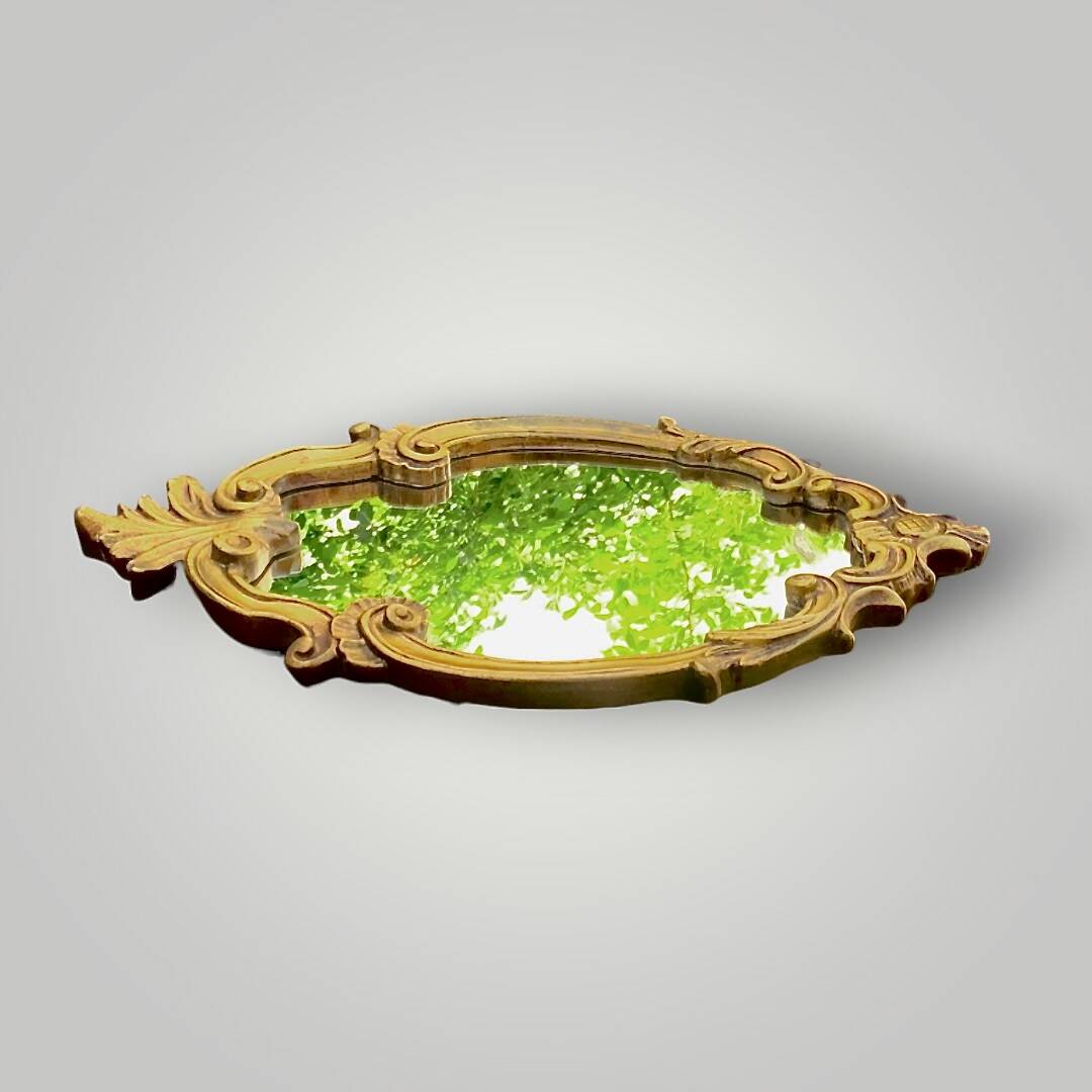 Antique mirror in carved wood with gilded leaf – Louis XV style – H59 cm