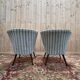 Pair of cocktail armchairs – 1960s – Two-tone velvet – Wooden legs