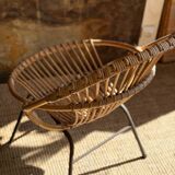 Wicker shell armchair