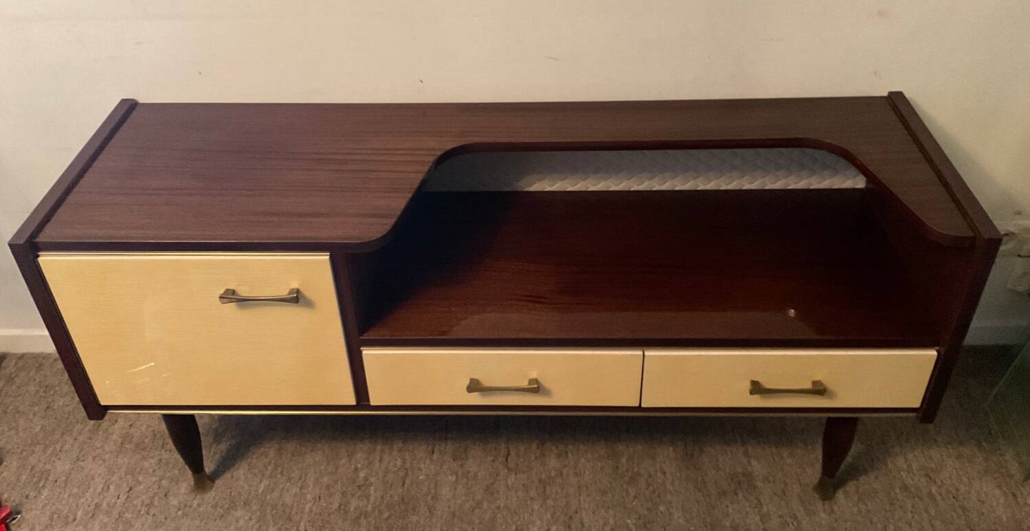 Enfilade meuble tv vintage en teck