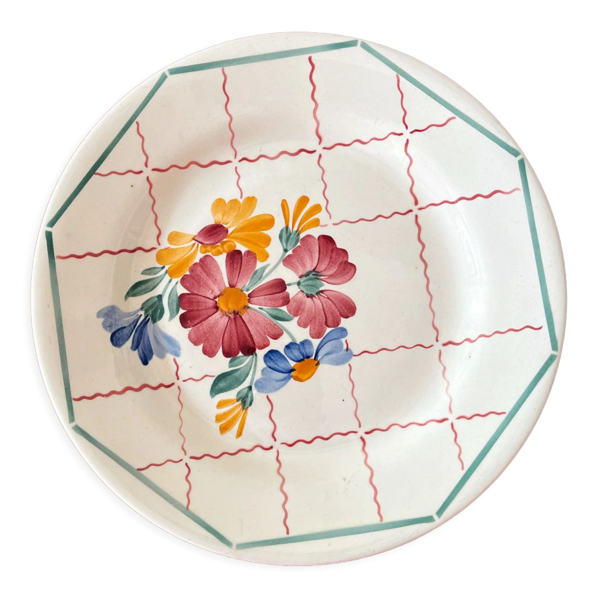 Low earthenware compotier Grasse, HBCM (Hippolyte Boulenger - Creil Montereau)