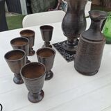 Ceramic vase and glasses