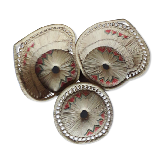 Set of 3 raffia doll furniture