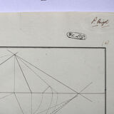 Old drawing - study of geometry - Ecole Royale Polytechnique 1824