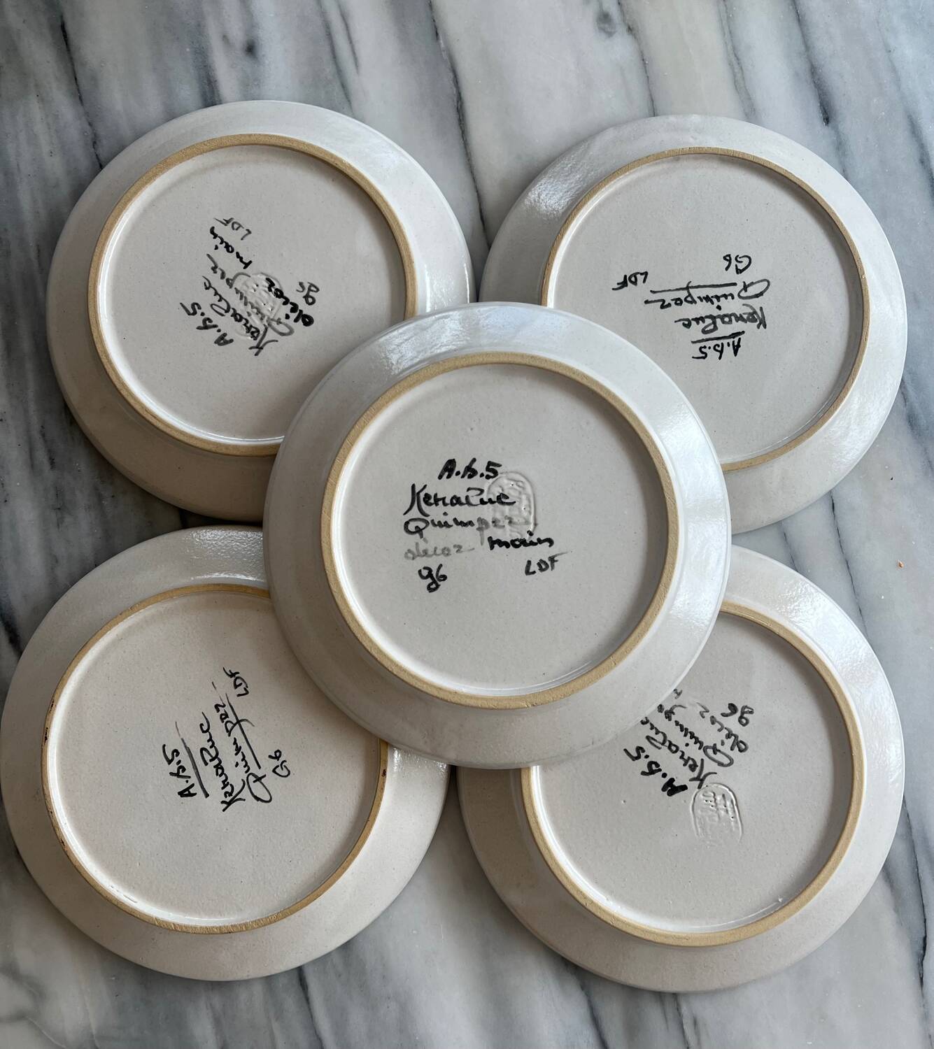 Keraluc Quimper Stoneware Dessert Plates