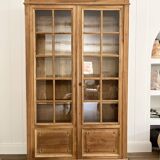 Large display case in solid walnut and oak